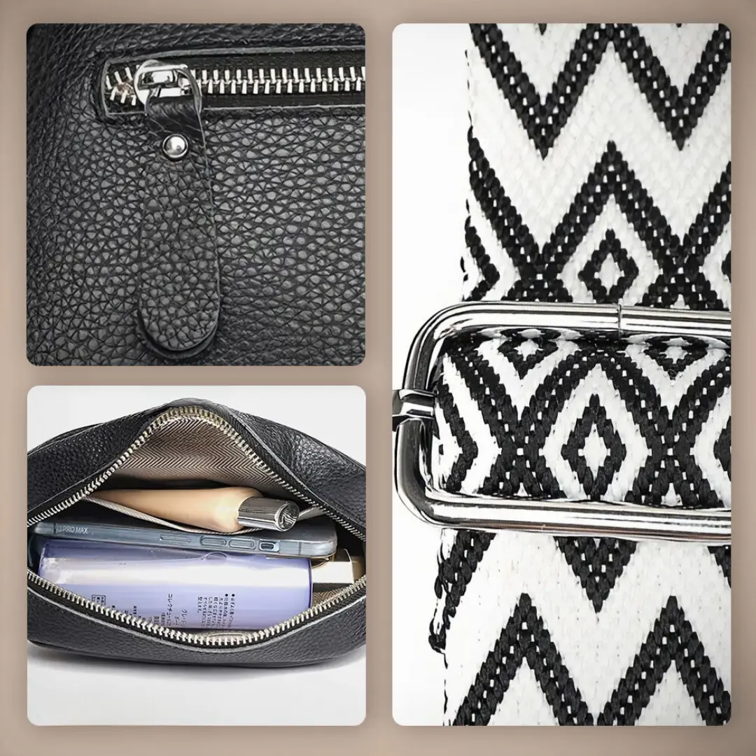 Sac à bandoulière noir Danoir Paris Mira, élégant et pratique, pour femmes, en cuir synthétique et design moderne.