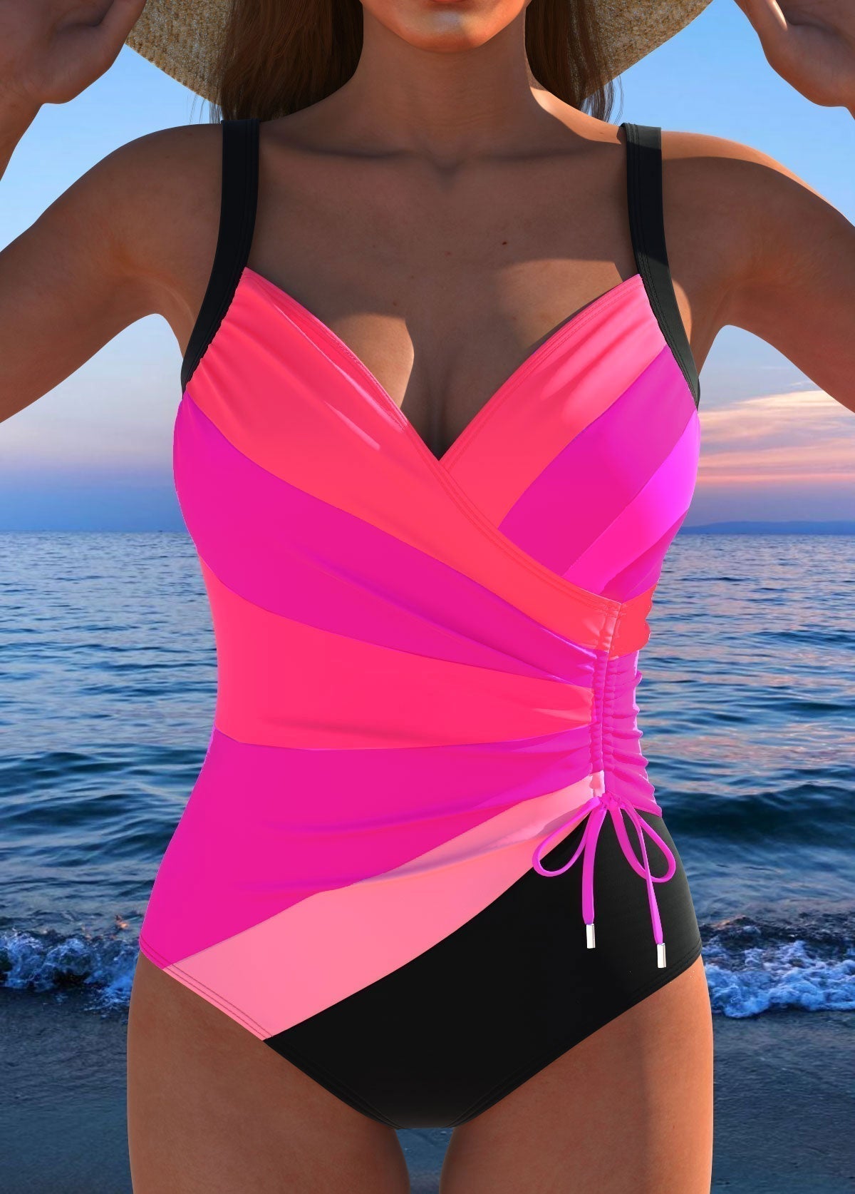 Maillot de bain élégant Éloria de Danoir Paris avec imprimé coloré, coupe flatteuse pour femmes.