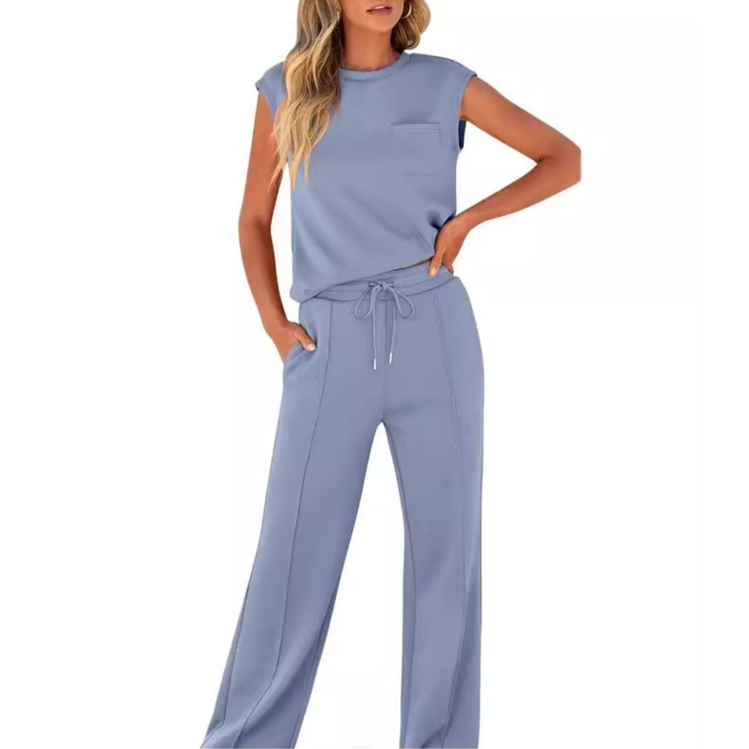 Ensemble décontracté d'été Elvara de Danoir Paris, vêtements légers et confortables pour la saison chaude, couleur noire.