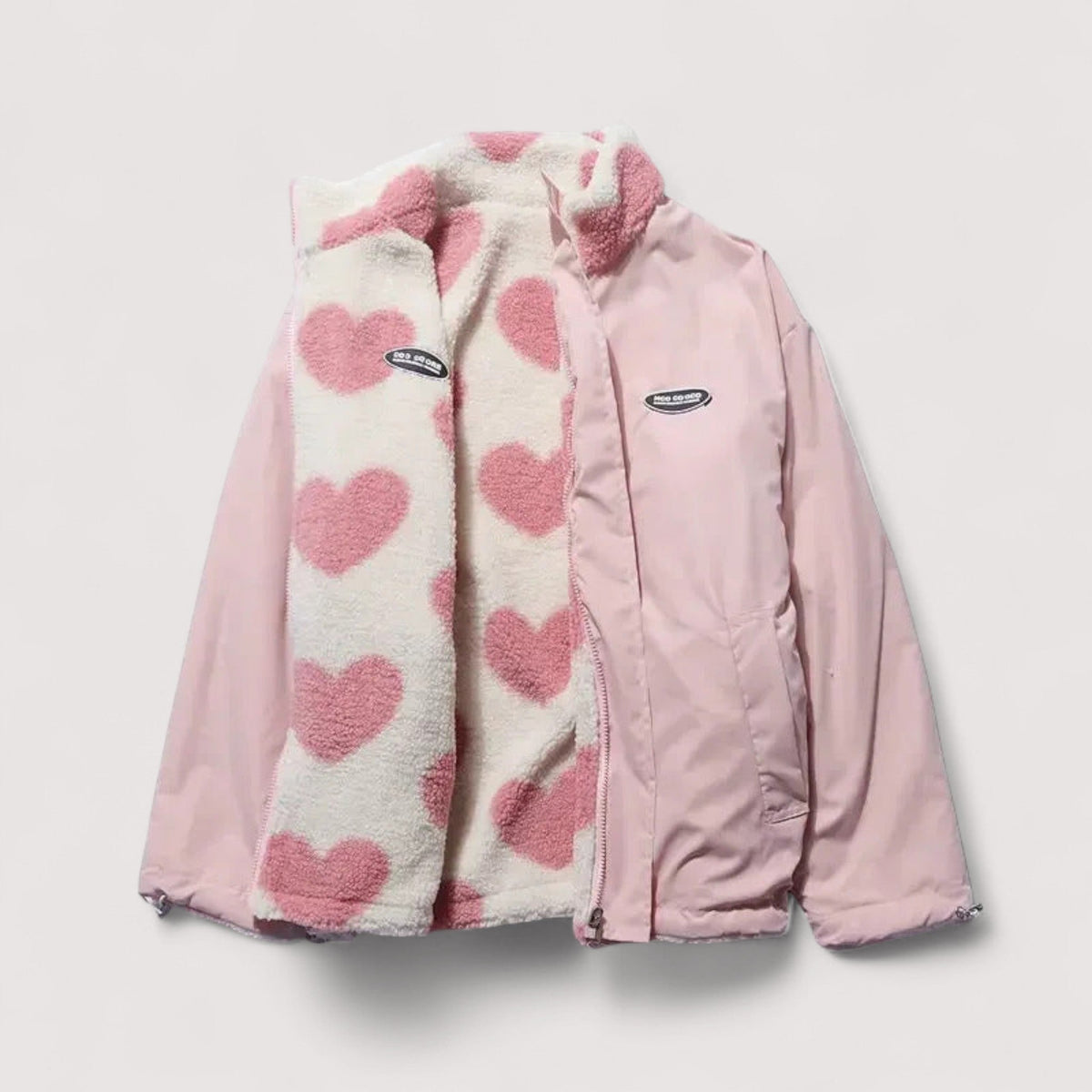Veste réversible en forme de cœur Amélie de Danoir Paris, noire, avec design élégant et détails visibles sur l'image.