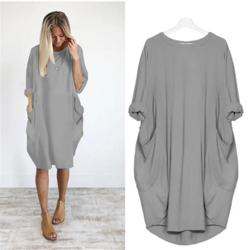 Robe décontractée légère Bianca de Danoir Paris, en tissu fluide noir avec coupe élégante et détails simples.