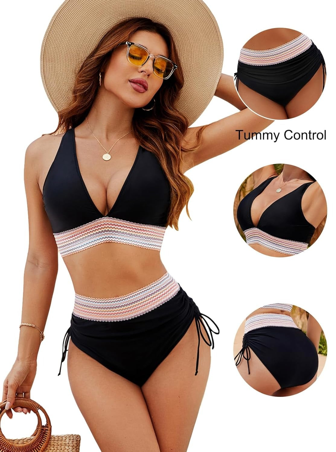 Bikini sculptant et élégant Élora de Danoir Paris en tissu noir, avec design moderne et finition soignée.