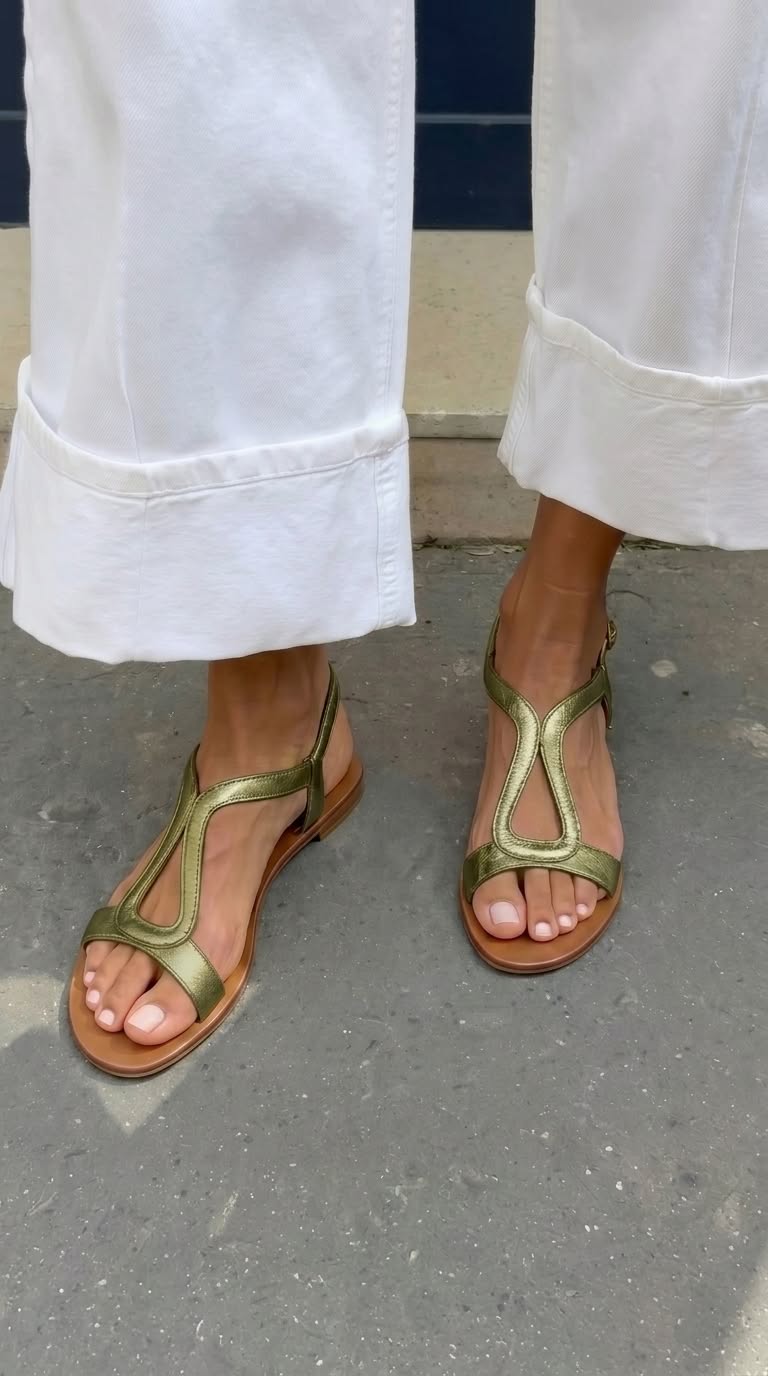 Sandales Ludovica Soleil d'Été de Danoir Paris, chaussures d'été en cuir avec brides fines et semelle confortable.