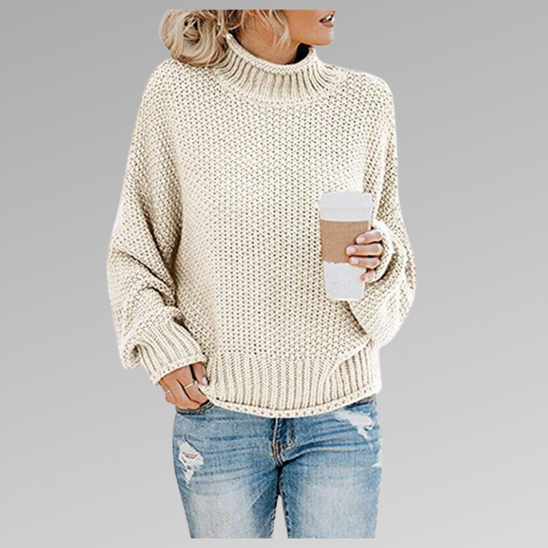 Pull décontracté élégant Danoir Paris Helena en orange, vue de face, tissu doux et coupe moderne.