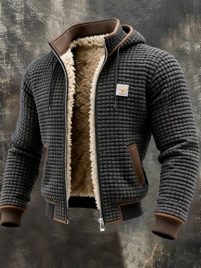 Veste d'hiver matelassée Danoir Paris avec intérieur sherpa gris, style chaud et confortable pour l'hiver.