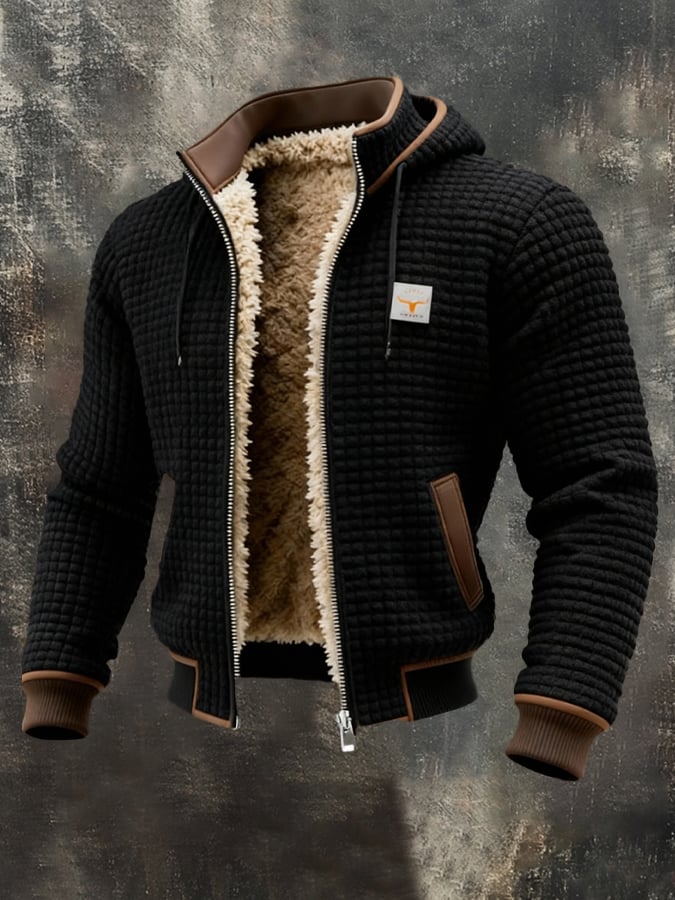 Veste d'hiver matelassée Danoir Paris avec intérieur sherpa gris, style chaud et confortable pour l'hiver.
