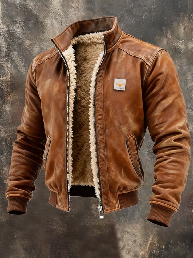 Veste vintage Danoir Paris avec doublure sherpa noire, style chaud et confortable, pour un look décontracté.