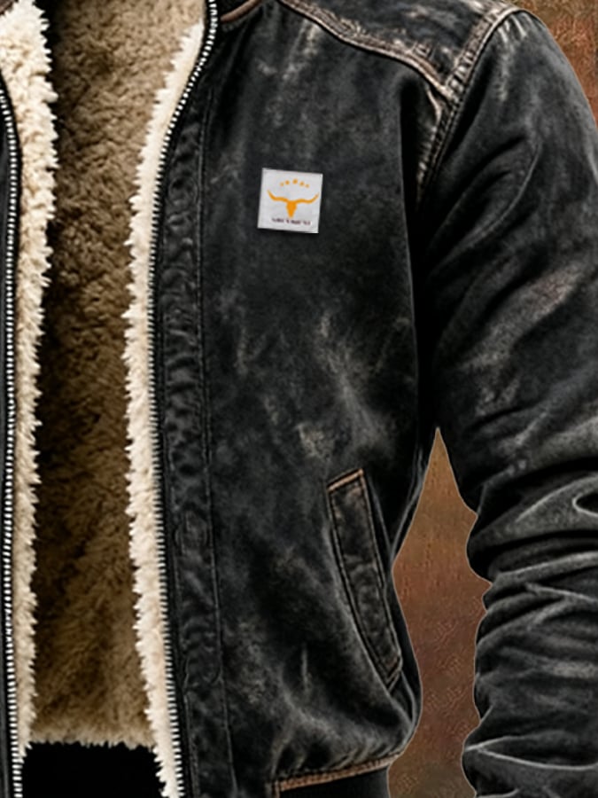 Veste vintage Danoir Paris Maison Clément Paris avec doublure sherpa noire, style chaud et décontracté pour l'hiver.