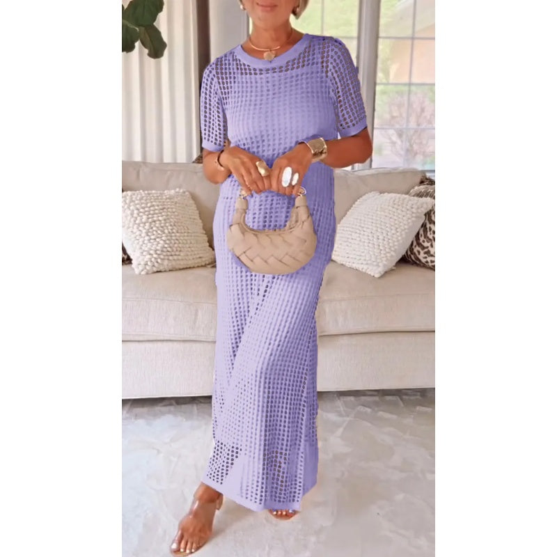 Robe longue maxi coupe fendue Bethany Danoir Paris violette avec doublure intérieure gratuite, élégante et raffinée.