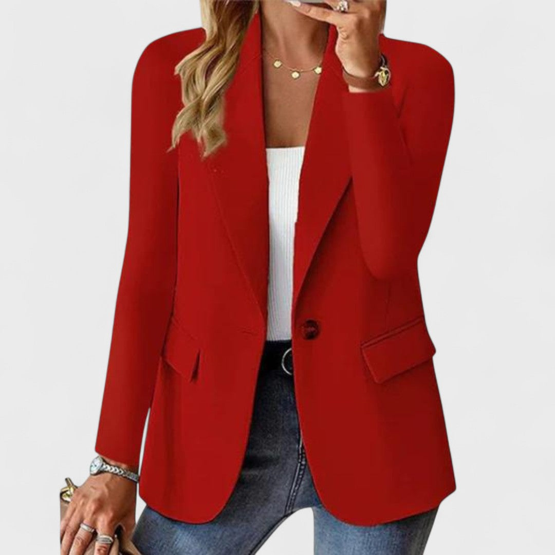 Veste élégante Amber de Danoir Paris en tissu rose, vue de face sur un fond neutre.
