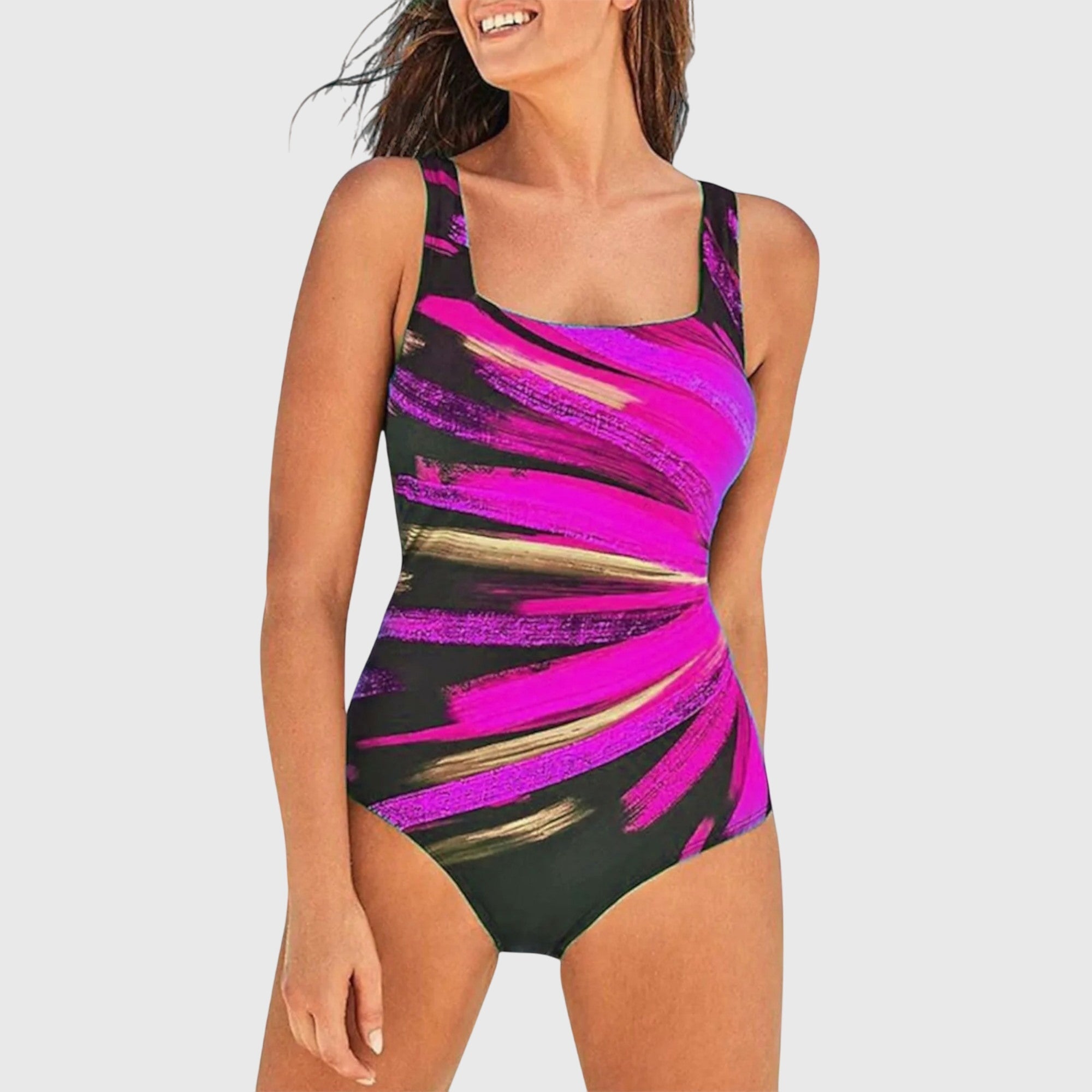 Maillot de bain sculptant Dorian de Danoir Paris en rose noir, coupe élégante et ajustée pour une silhouette affinée.