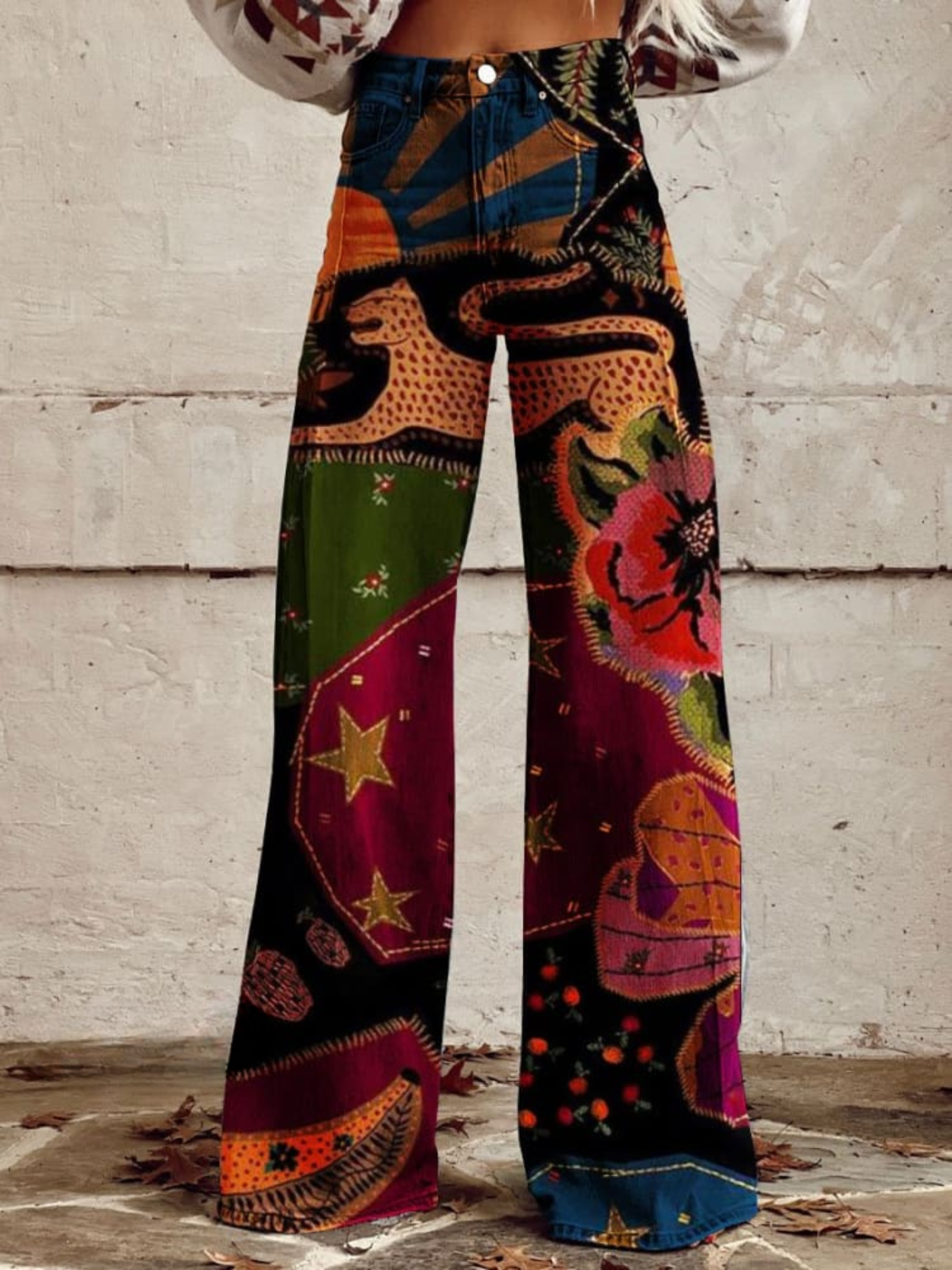 Pantaloni chic di Boemia Léna de Danoir Paris en rouge, taille S-36/38, coupe élégante et tendance.