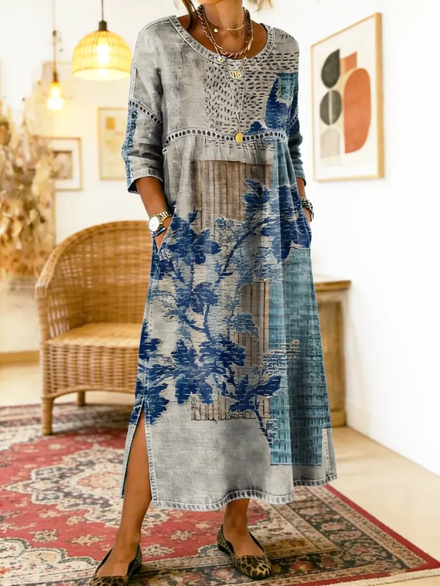 Robe florale Josefa de Danoir Paris avec motif imprimé floral, coupe élégante et tissu léger, vue de face.