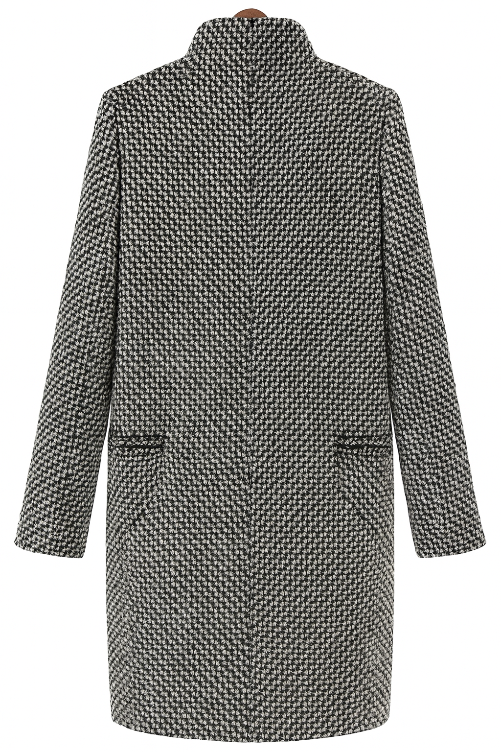 Manteau d’hiver doublé en fausse fourrure Danoir Paris gris, chaud et élégant, avec capuche et fermeture à boutons.