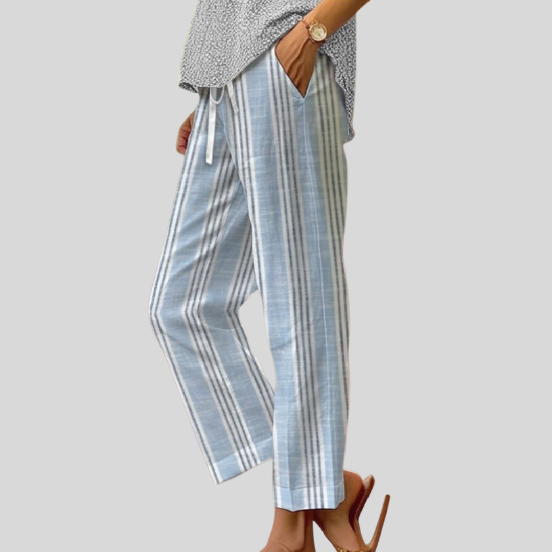 Pantalons casual quotidiens Danoir Paris en coton, vue de face, style confortable pour un look décontracté.