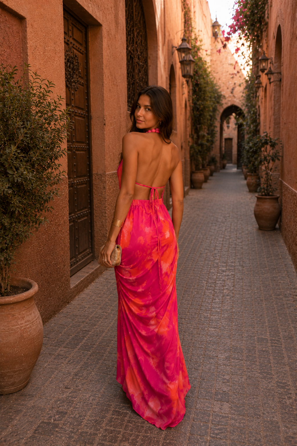 Robe brillante de soirée Danoir Paris avec ourlet fluide et détails scintillants, portée élégante pour occasions spéciales.