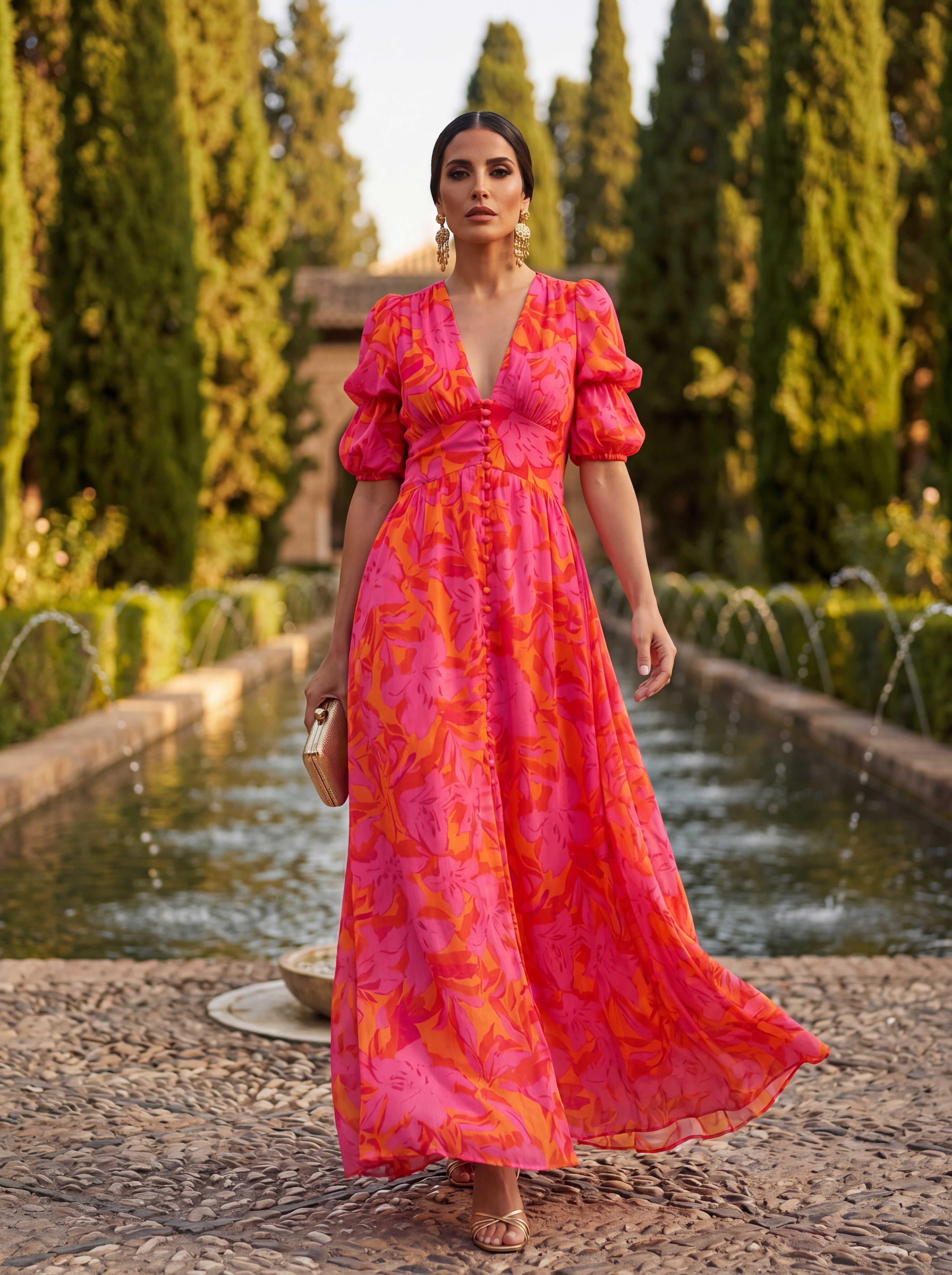 Robe Olvera de Danoir Paris en tissu fluide avec détail élégant, portée sur un mannequin blanc.