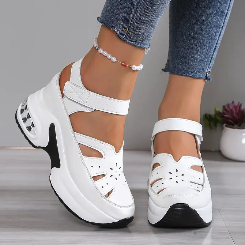 Sandales orthopédiques Laura™ de Danoir Paris, sandales blanches en cuir avec semelle confortable, taille 36.