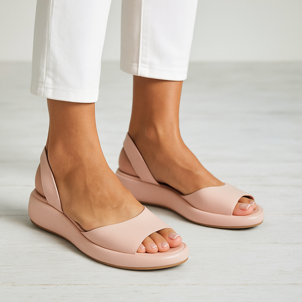 Sandales orthopédiques Avenelle™ Danoir Paris orange avec semelle rembourrée et insoles confortables, pour un maintien optimal.