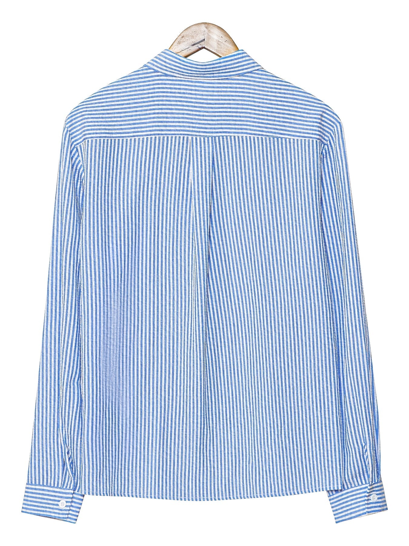Chemise à manches longues pour homme Danoir Paris à rayures bleues et blanches, style classique et élégant.
