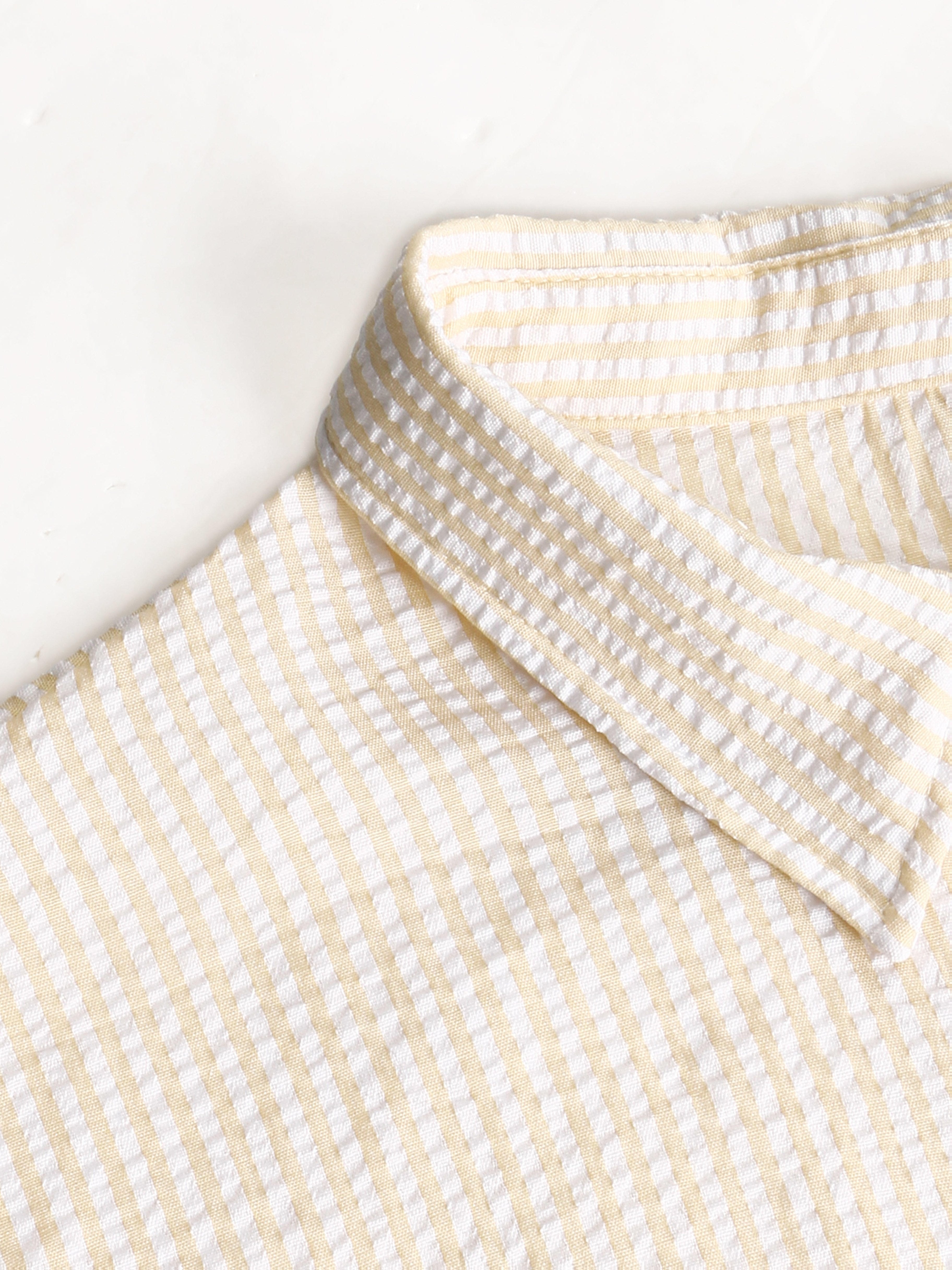 Chemise à rayures bleues et blanches pour homme Wes de Danoir Paris, manche longue et style élégant.