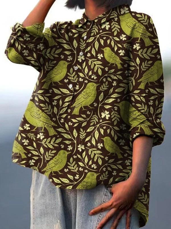 Chemise vintage Danoir Paris Nora avec motif floral coloré, tissu léger et style élégant pour femme.
