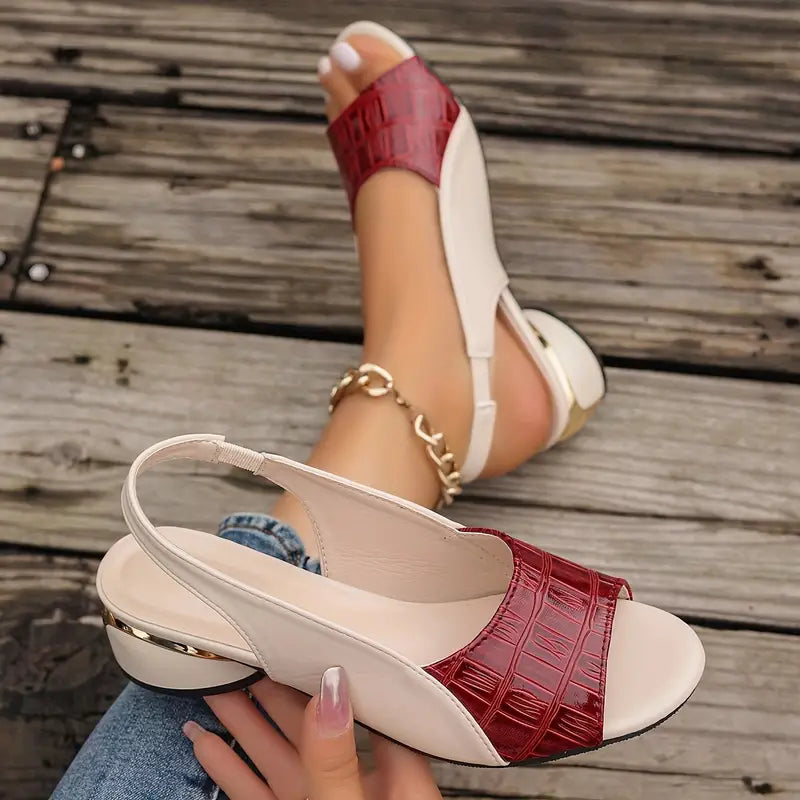 Sandales orthopédiques élégantes Danoir Paris Gloria en rouge, chaussures confortables pour un style raffiné et soutien optimal.