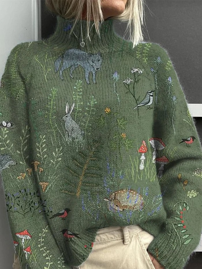 Pull confortable Danoir Paris Emyrae en vert, douceur et style pour un look décontracté et chaud.