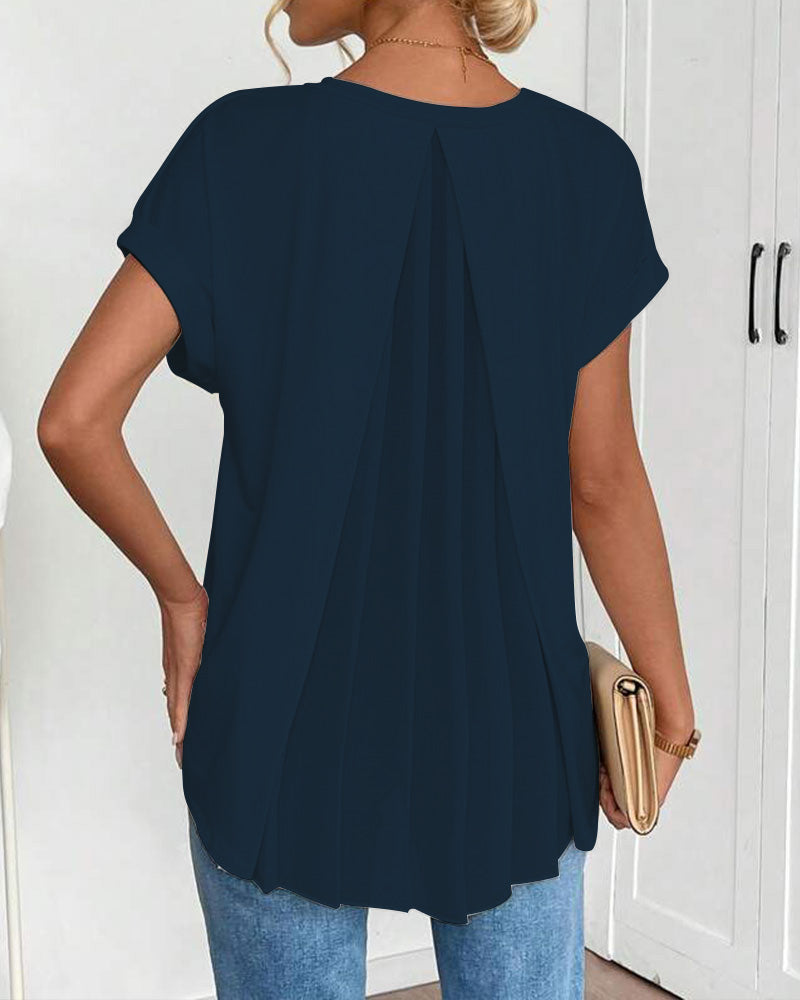 T-shirt blanc décontracté Estella de Danoir Paris avec patchwork, tissu confortable et style moderne, vue de face.