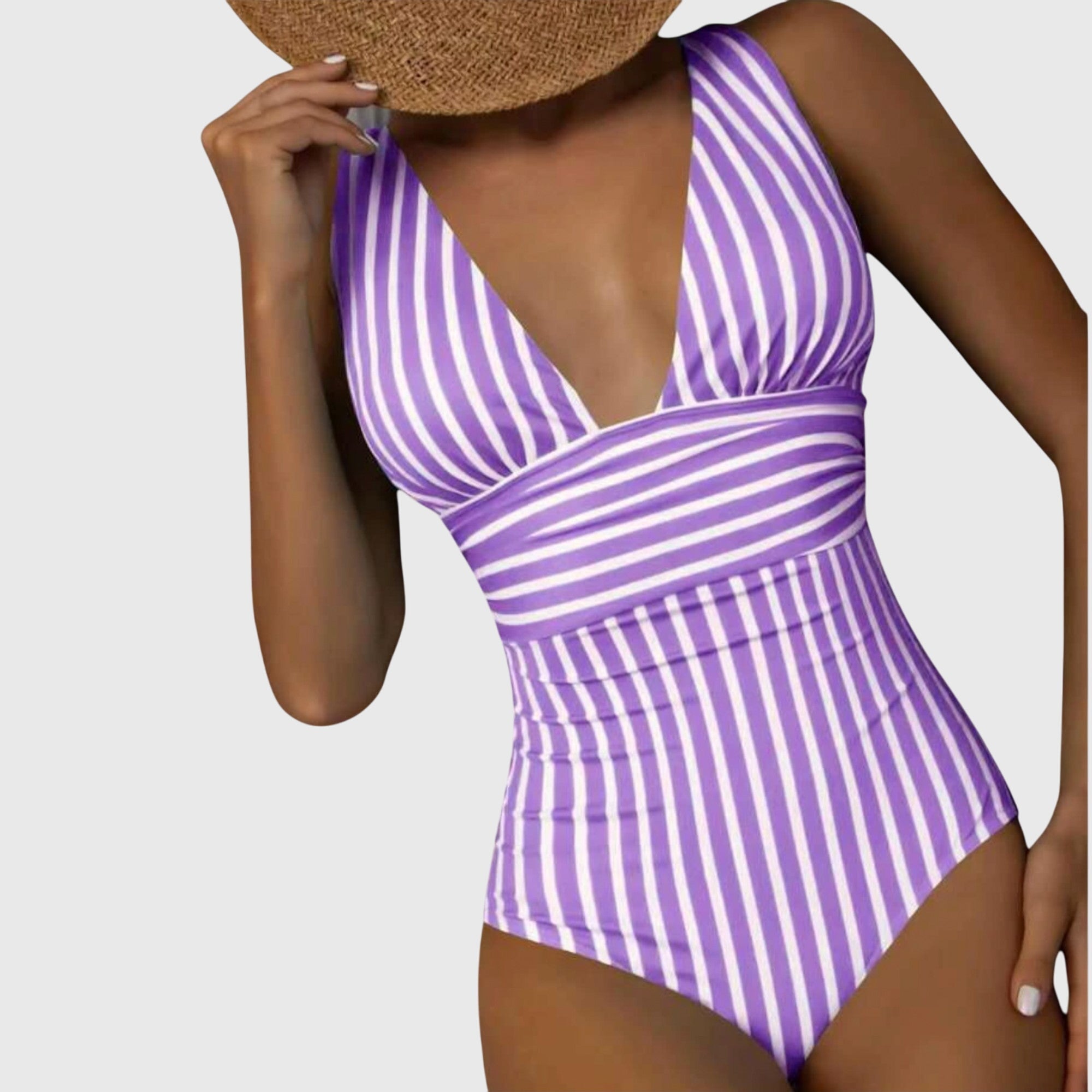 Maillot de bain turquoise Aurora de Danoir Paris, taille XS, avec coupe élégante et détails modernes, vue frontale.
