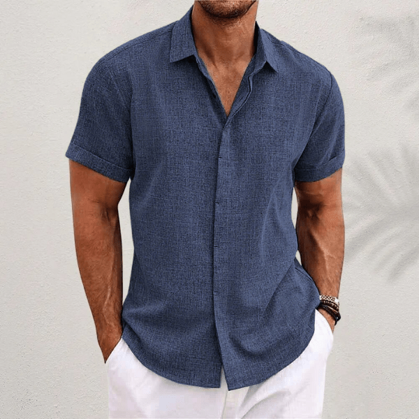 Chemise classique en lin verte Danoir Paris Varel, coupe élégante pour homme ou femme.