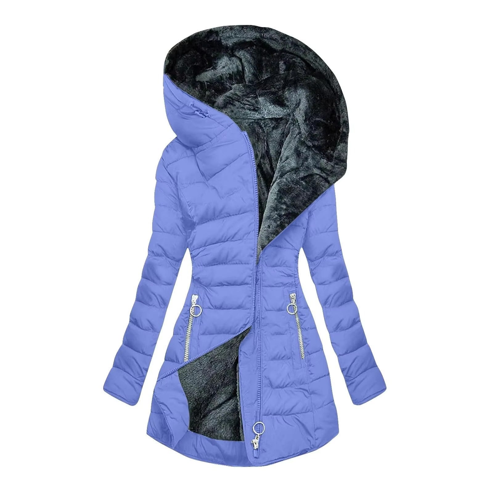 Manteau d’hiver chaud et luxueux Danoir Paris en vert clair, veste élégante pour femmes.