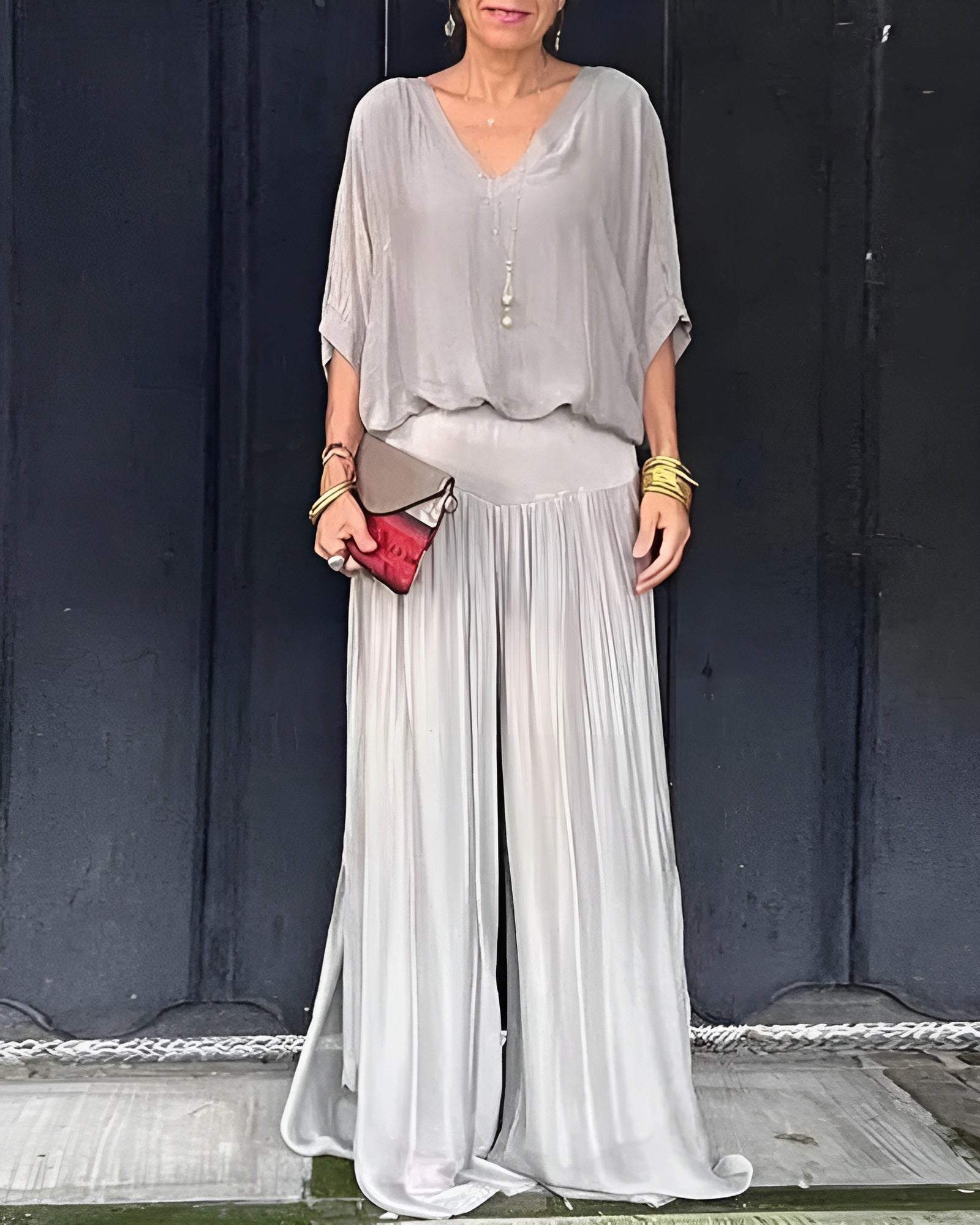 Ensemble décontracté élégant vert menthe pour femme de la marque Danoir Paris, vêtement confortable et stylé.