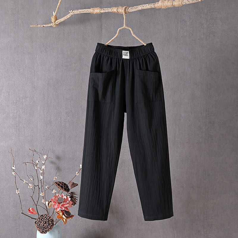 Pantalons relaxés verts Danoir Paris Alyra avec poches, tissu confortable, style décontracté, mode homme ou femme.