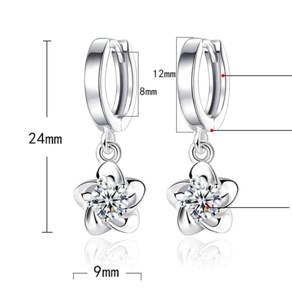 Boucles d'oreilles en argent Sterling avec zircons violets et blancs, design élégant de Danoir Paris.