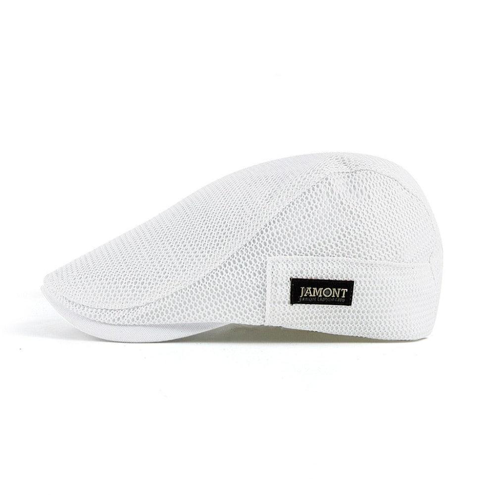 Casquette blanche Danoir Paris Bloom™ pour hommes, légère et respirante, vue de face.