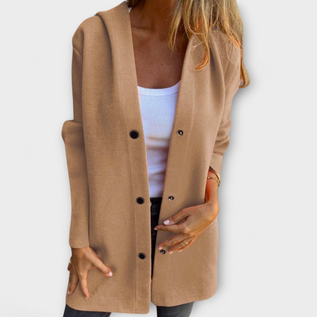 Veste élégante pour femmes Danoir Paris Rhyvian, gris, coupe ajustée, tissu sophistiqué, idéal pour une tenue chic.