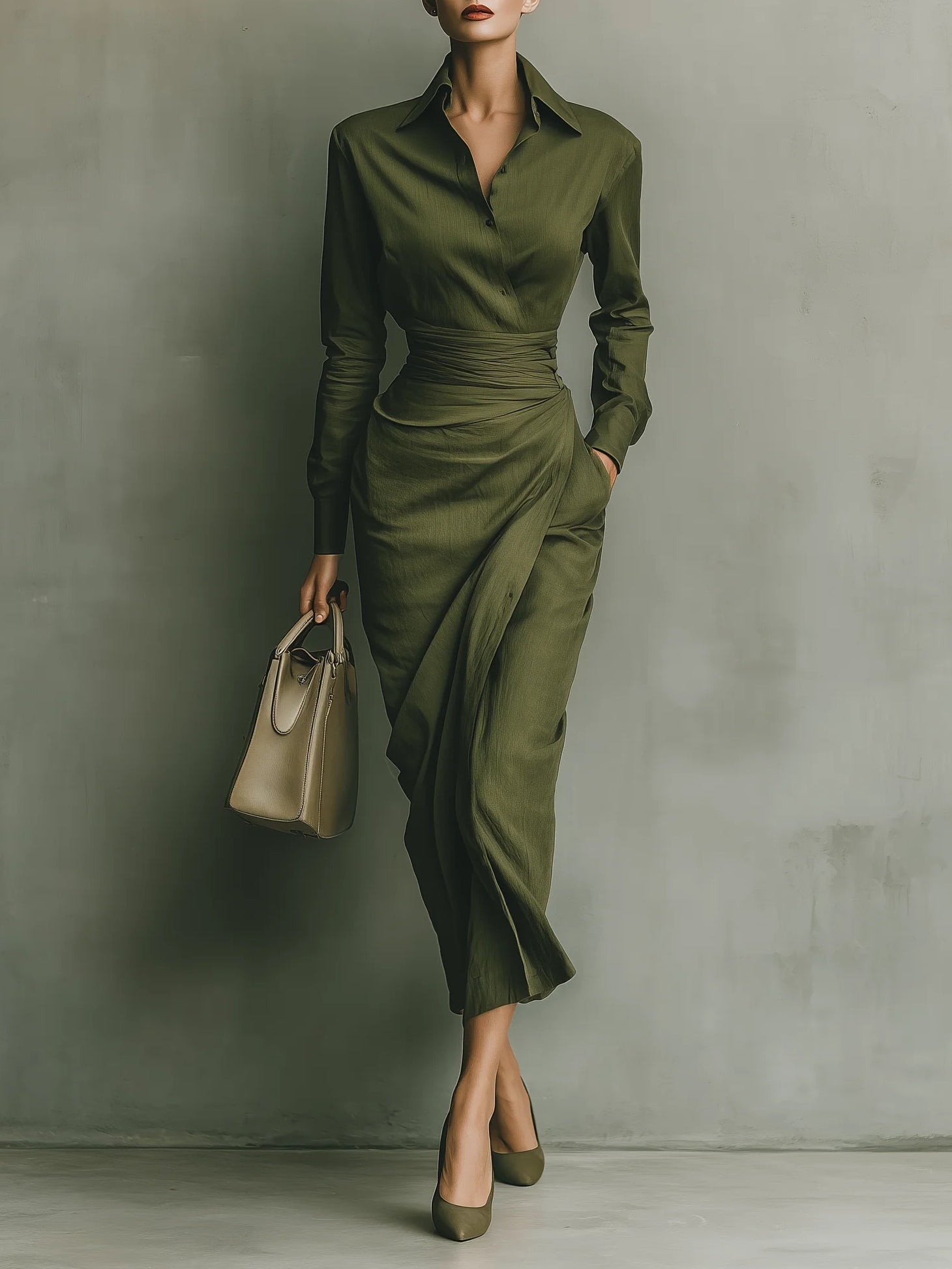 Robe croisée Danoir Paris Kaelynne avec col délicat, tissu léger, coupe élégante pour femme.