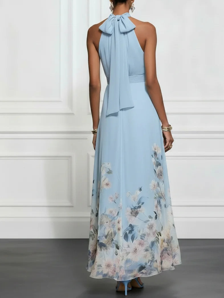Robe longue Kezia™ Maxi Dress de Danoir Paris en tissu léger, vue de face avec détails élégants et coupe fluide.