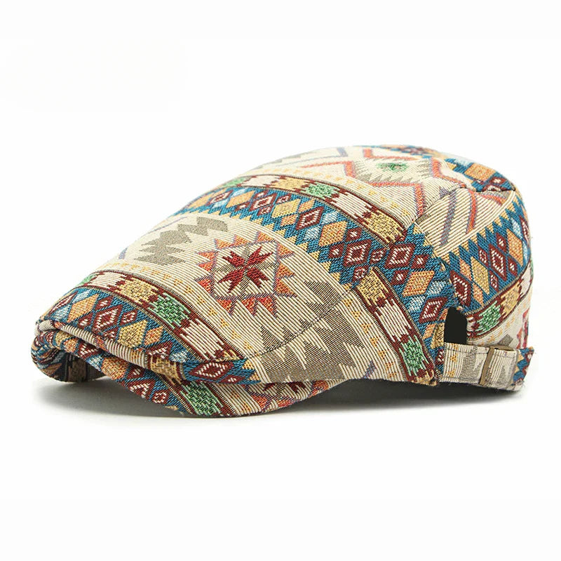 Porte-clés vintage coloré Bloom™ pour hommes de Danoir Paris, en cuir noir avec design coloré et motifs élégants.