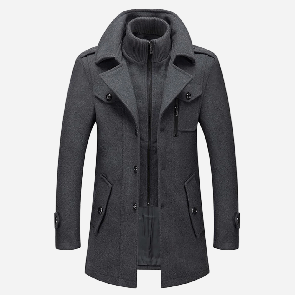 Veste d’hiver élégante Danoir Paris en noir, style sophistiqué avec détails modernes, pour femmes.