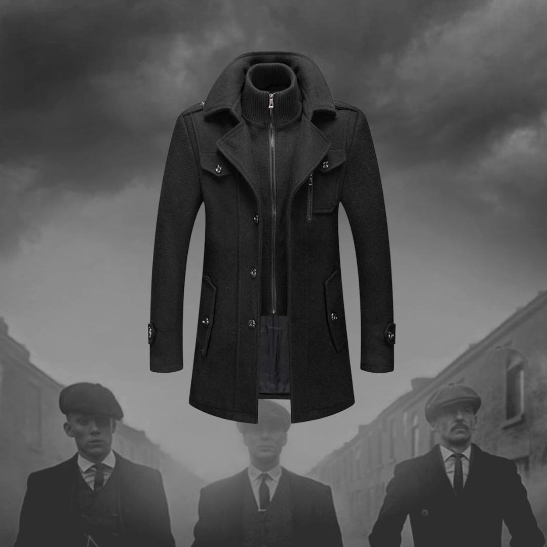 Veste d’hiver élégante Danoir Paris™ noire, veste chaude avec design sophistiqué, idéale pour la saison froide.
