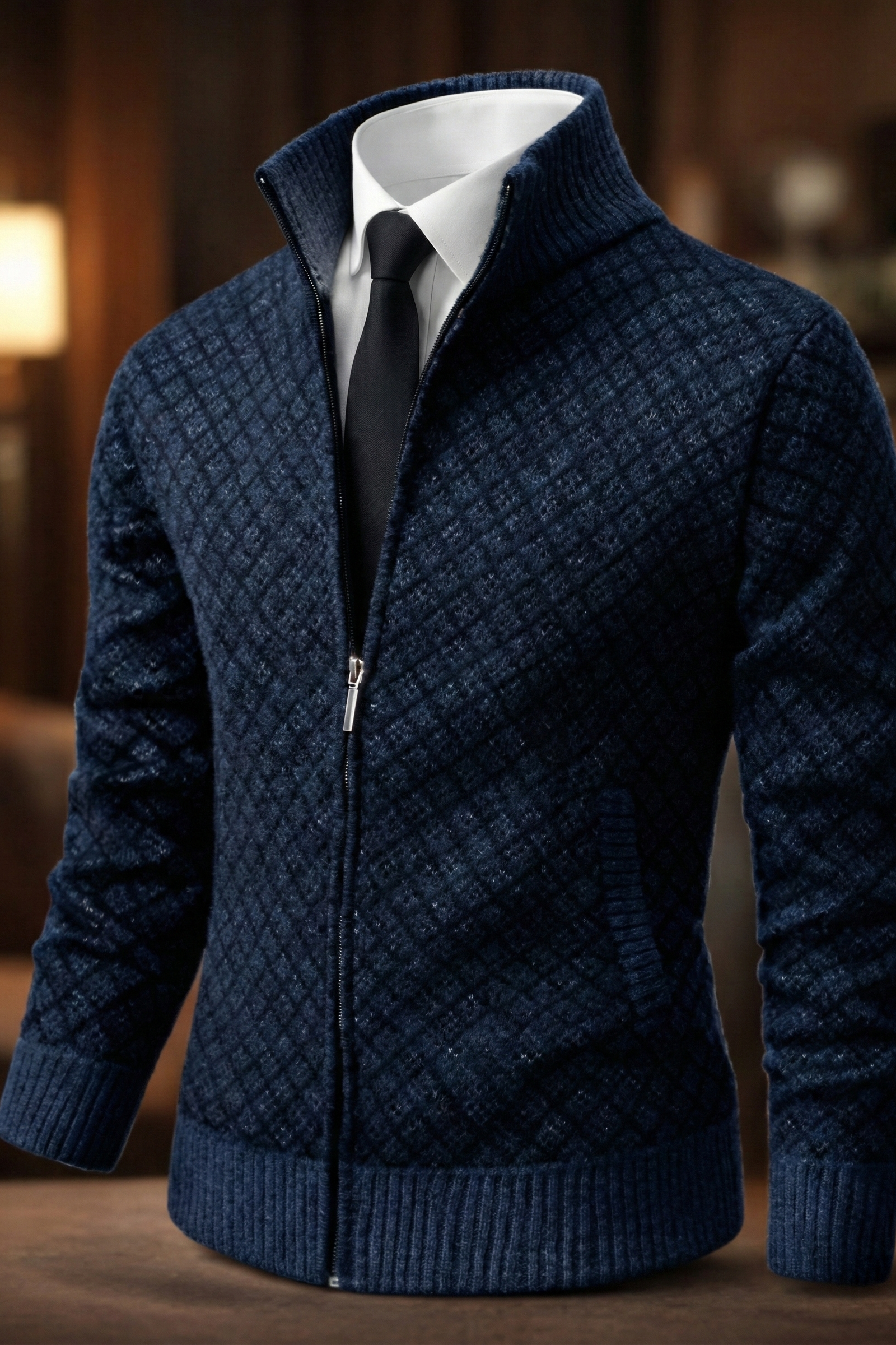 Cardigan décontracté de luxe Danoir Paris Oliver en noir, coupe confortable et élégante pour un style casual.