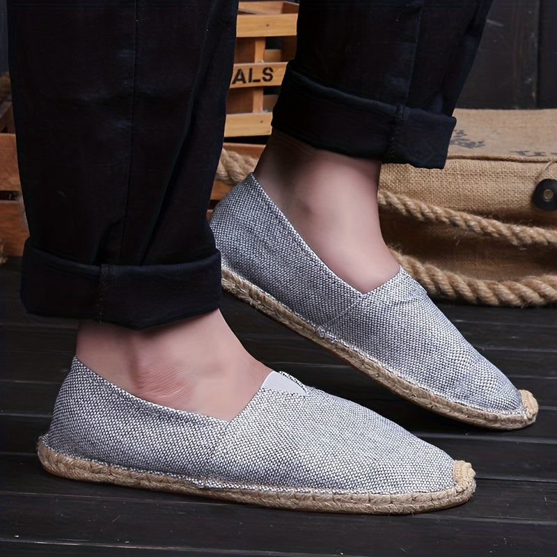 Espadrilles élégantes Andy de Danoir Paris avec semelle en corde et design sophistiqué, vues de côté.