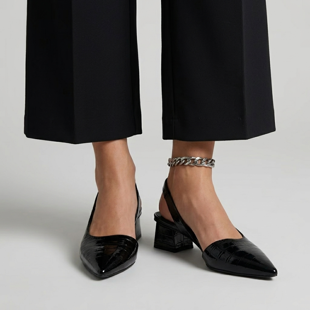 Escarpins orthopédiques Lisa™ de Danoir Paris en cuir noir avec talons confortables et design élégant.