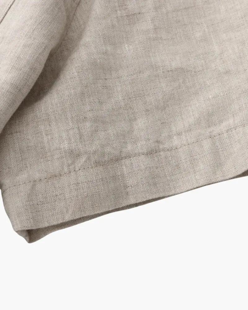 Chemise en lin Old Money Cape Town à manches courtes, beige, style décontracté et élégant pour homme.