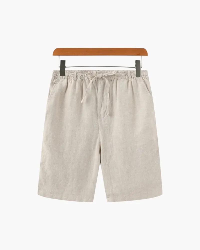 Shorts en lin premium Casablanca de la marque Old Money, beige, confortables et élégants pour l'été.