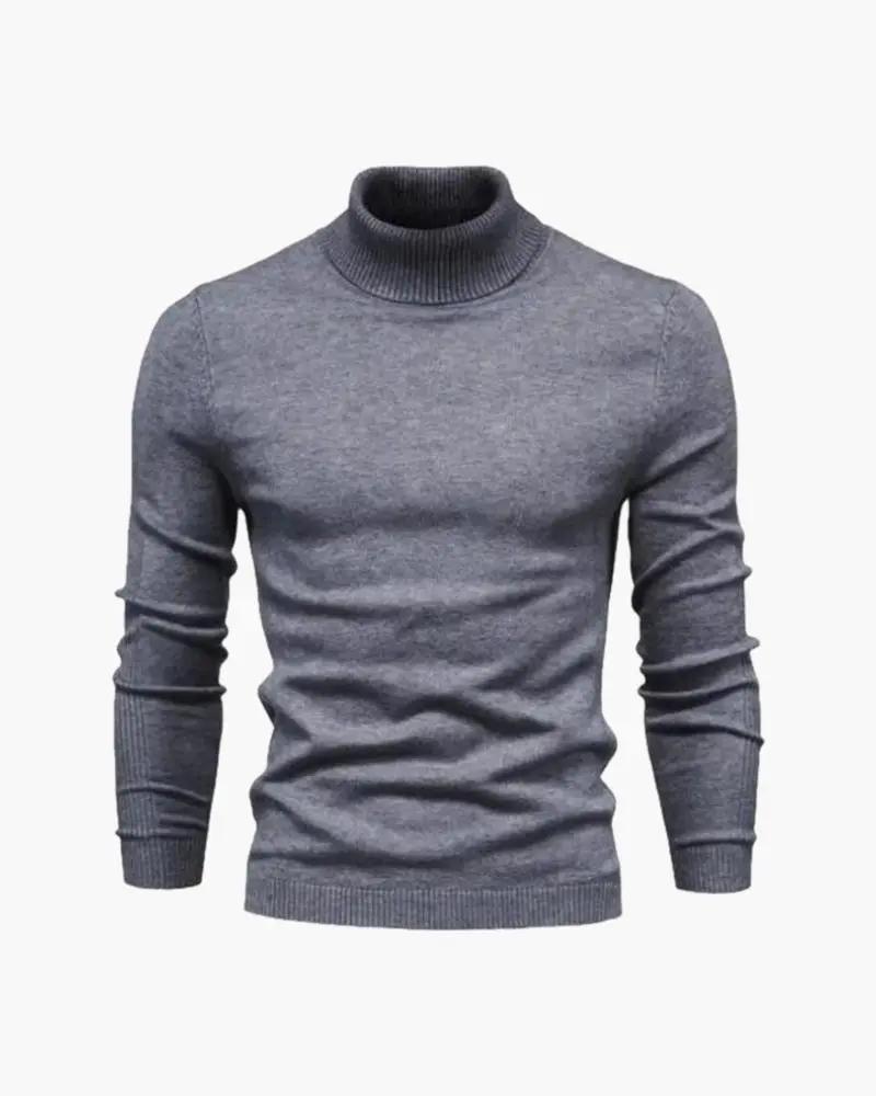 Pull à col roulé en laine mérinos Gstaad de Old Money, couleur beige, détail du tissu doux et chaud.