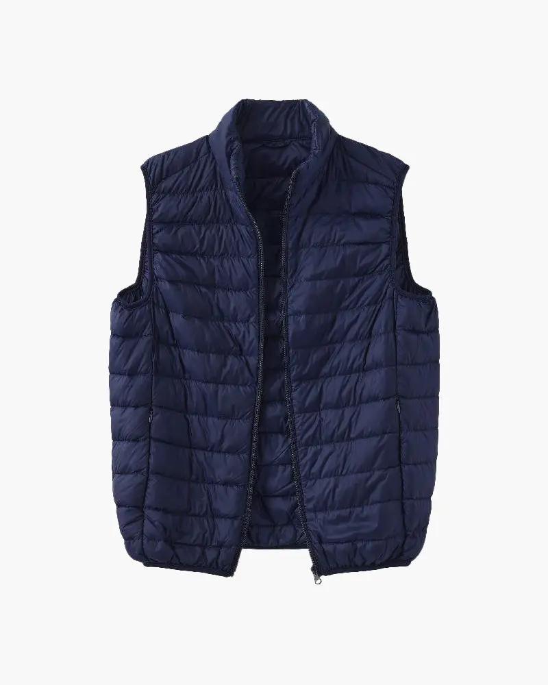 Gilet rembourré noir Old Money en laine premium, taille XS, image montrant le gilet chaud et élégant.