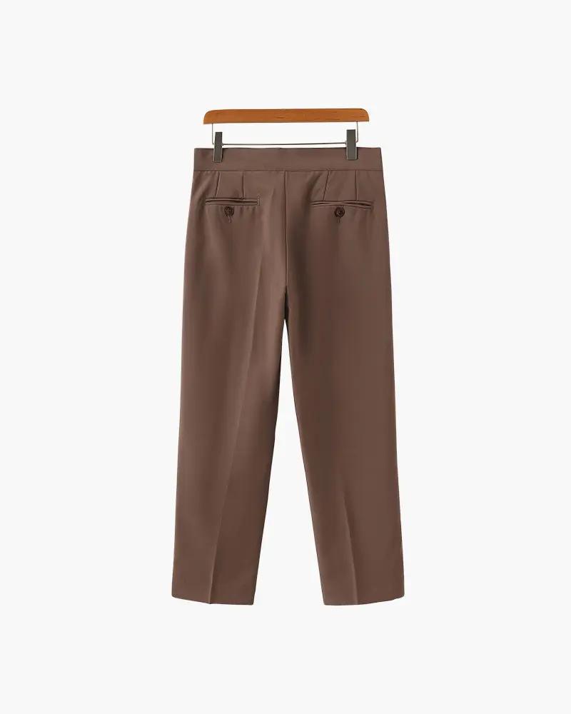 Pantalon taille haute Paris de Old Money en noir, vue en gros plan, tissu élégant et coupe moderne.